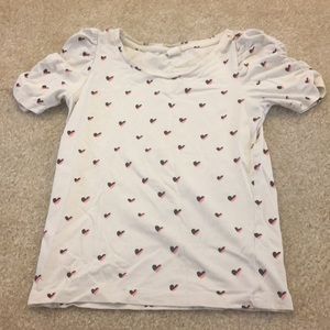 Black and pink hearts white background.